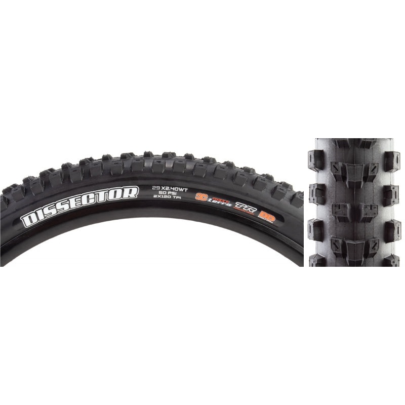 Maxxis Dissector Tire – 29 x 2.4 Tubeless Folding BLK 3C Maxx Terra Double Down