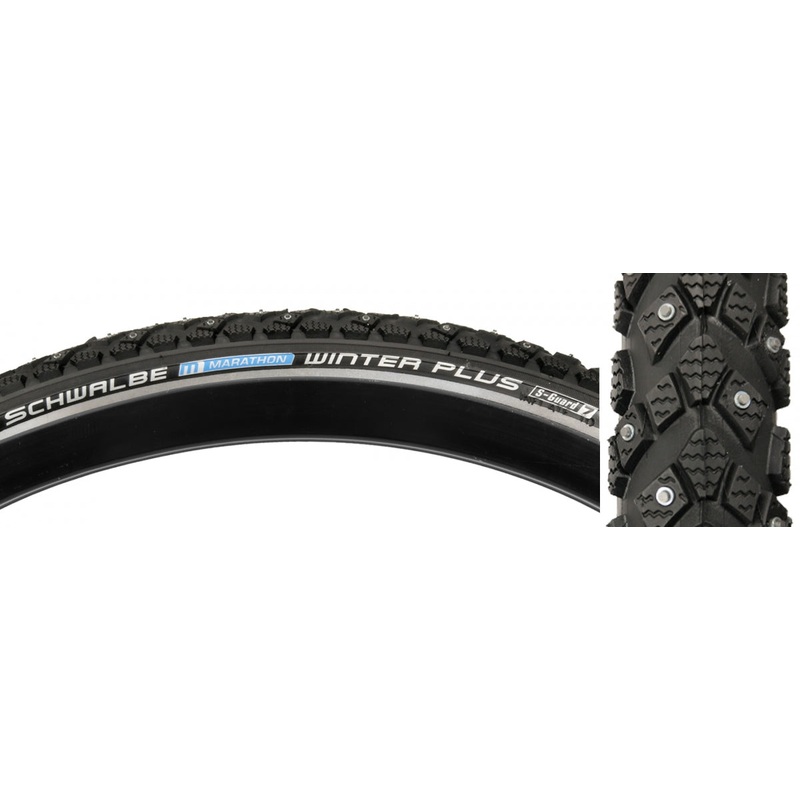 Tire Swb Marathon Winter Plus 26X2.0 Perf Twin Sm-Guard Black/Bk/Ref 200-Stud-Snow Wire