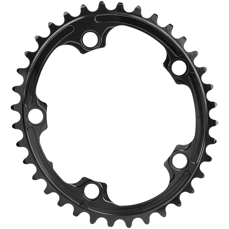 Absolute Black Premium Oval Road Chainring 5x110BCD 36T – Black