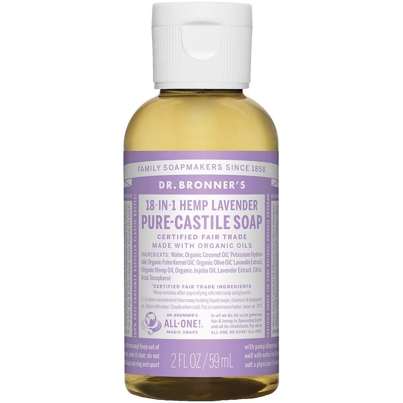 Dr. Bronner’s Lavender Liquid Soap & Shampoo – 2 oz Travel Size