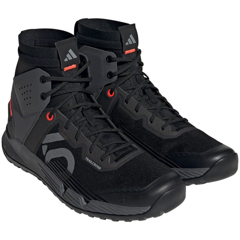 Five Ten Trailcross Mid Pro Flat Shoes – Mens Core BLK/Gray Two/Solar Red 8