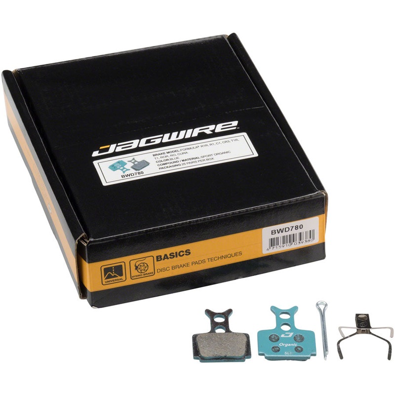 Jagwire Sport Organic Disc Brake Pads – For Formula C1, CR3, Cura, Mega, R1/R1R, RO/ROR, RX, and T1, Bulk Box of 25