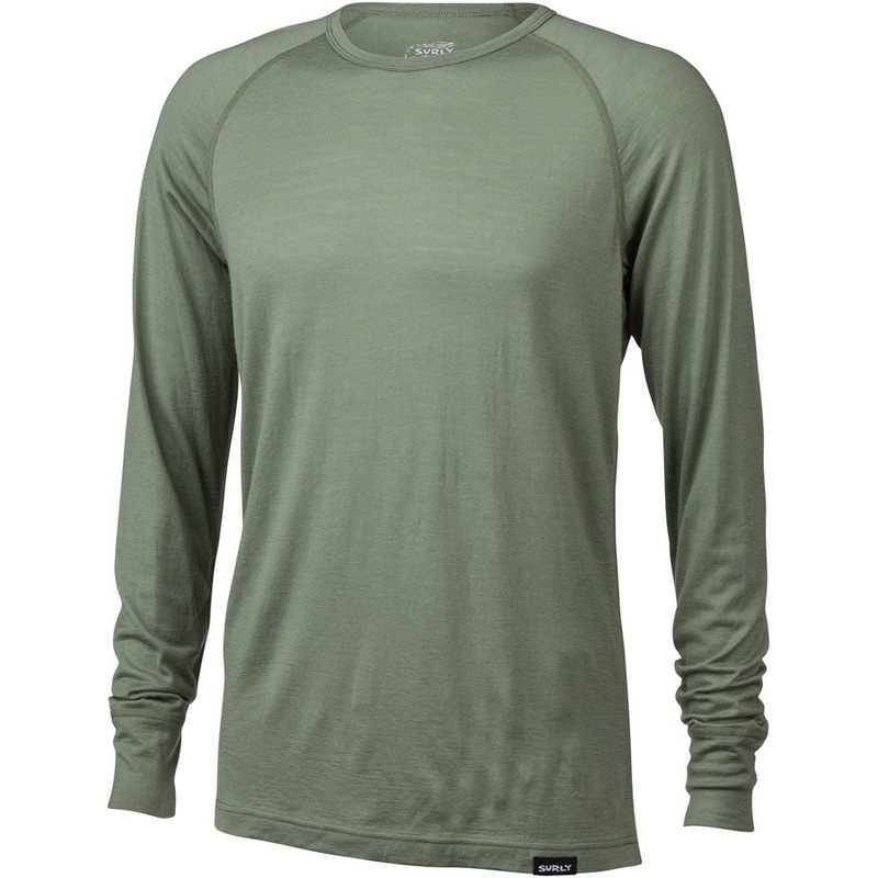 Surly Long Sleeve Merino Raglan Tee Sage Green Medium