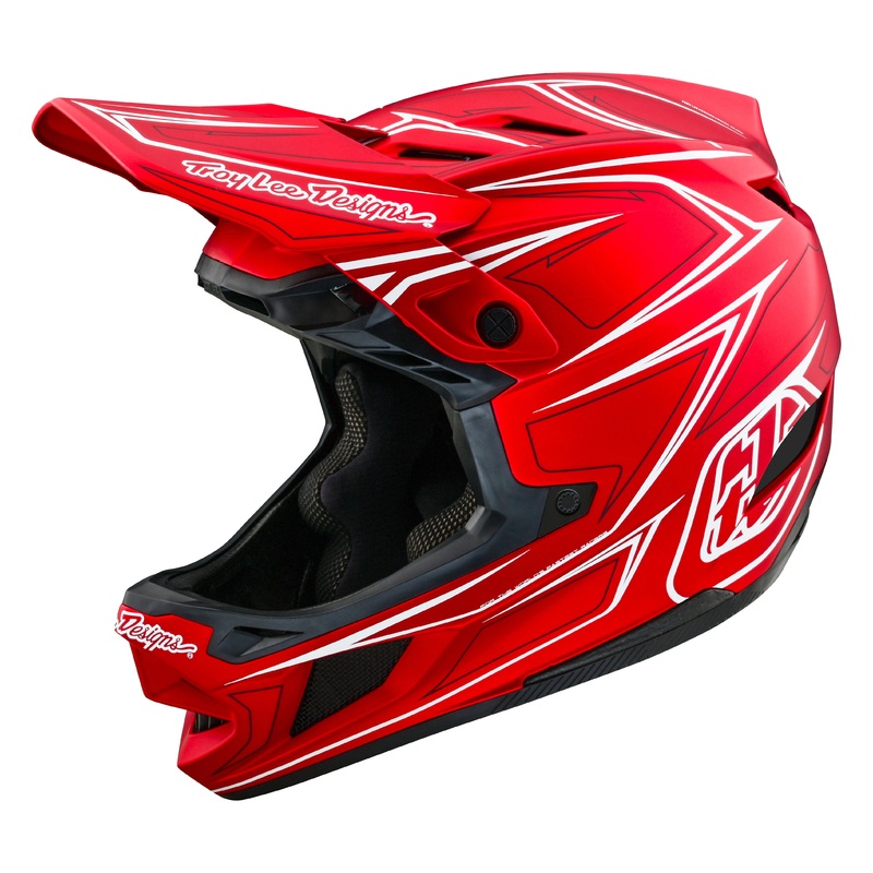 Troy Lee Designs D4 Composite Full Face Helmet with MIPS – Pinned – Red