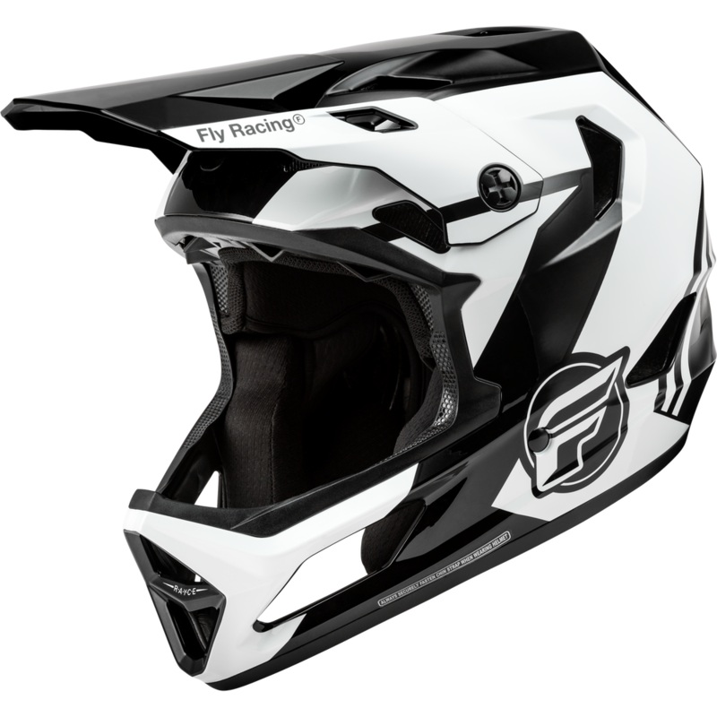 Fly Rayce Full Face BMX / DH Helmet – sz Adult S – Black/White/Gray