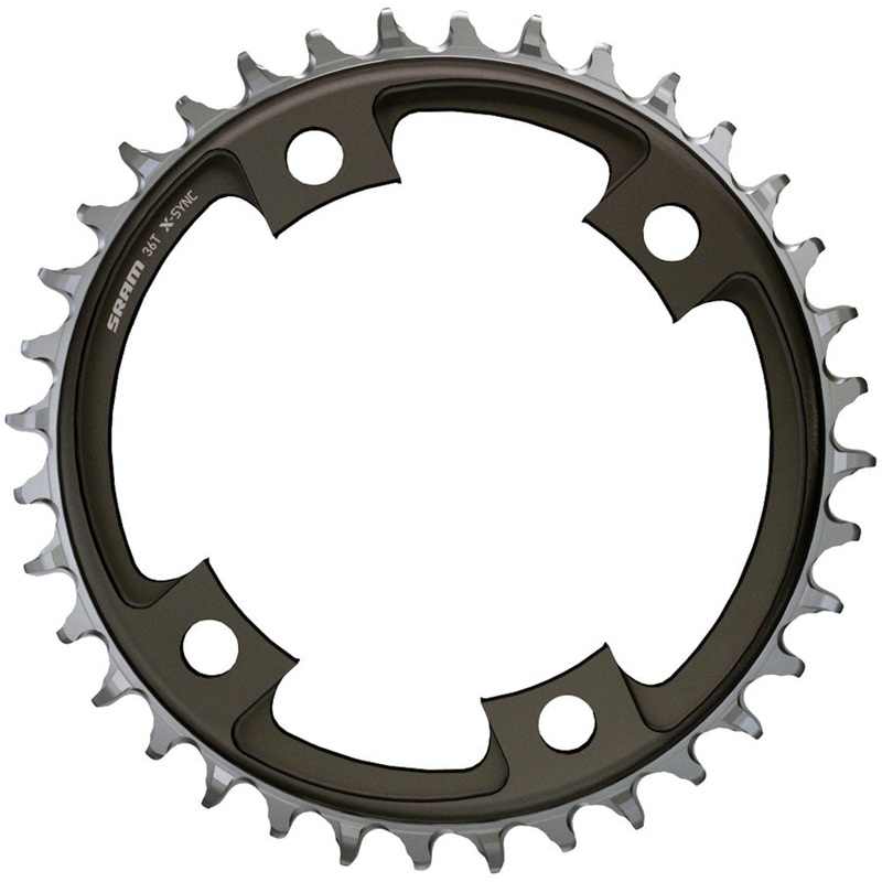SRAM X-Sync Road Chainring 42t 107 BCD 4-Bolt 1×12-Speed Aluminum Blast Black