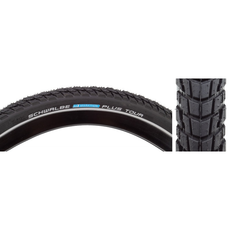 Marathon Plus Tour Tire – 26 x 2.0 Clincher Wire BLK/Reflective Performance Line SmartGuard Addix E-50