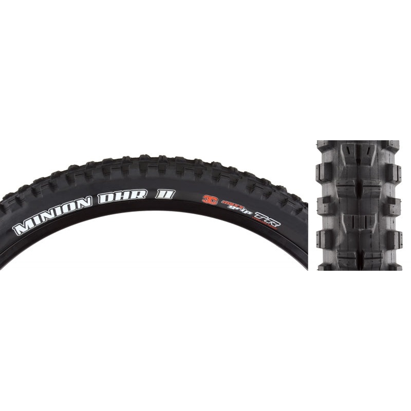 Maxxis Minion DHR II Tire – 27.5 x 2.5 Tubeless Folding Black 3C MaxxGrip DH