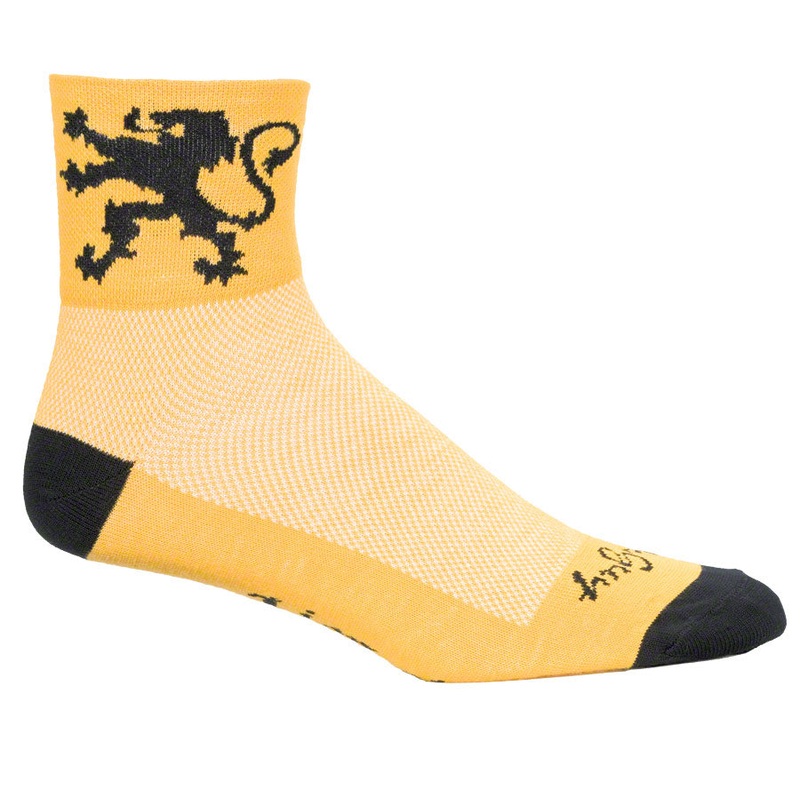 SockGuy Classic Lion of Flanders Socks – 3 inch, Yellow, Large/X-Large