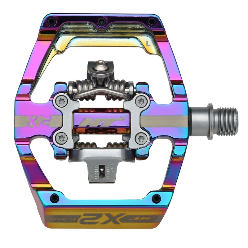 HT Pedals X2 Clipless Platform Pedals CrMo – Oil Slick