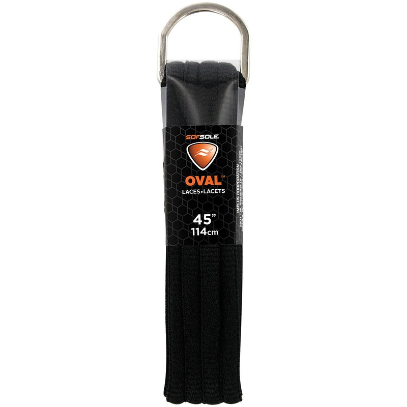 Sof Sole Athletic Laces: Black 45″ Oval Laces for Footwear Maintenance