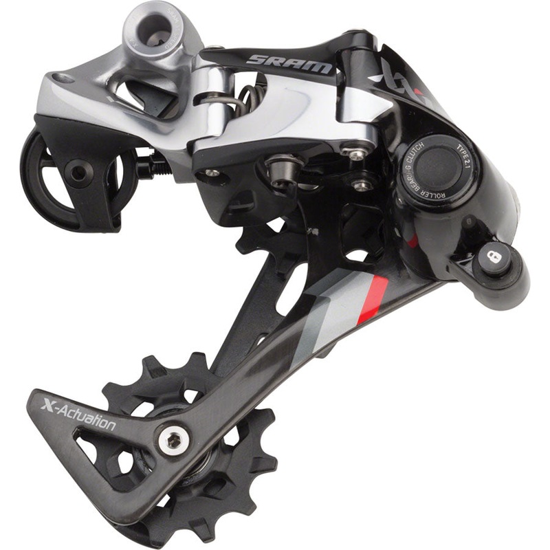 SRAM XX1 11-Speed Rear Derailleurs  Carbon Fiber & Aluminum Construction, X-Horizon, Roller Clutch, Medium Cage, Black/Red, High-Performance Cycling Components