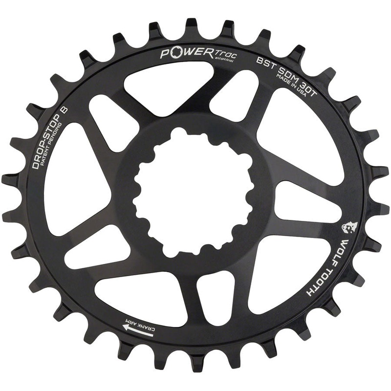 Wolf Tooth Elliptical Direct Mount Chainring – 30t, SRAM Direct Mount, Drop-Stop B, For SRAM 3-Bolt Boost Cranksets, 3mm Offset, Black