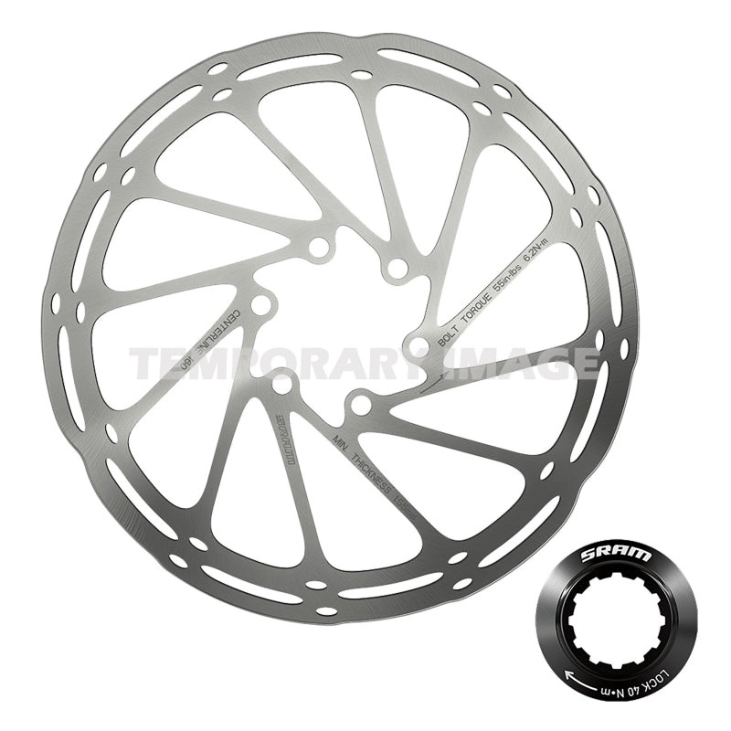 SRAM CenterLine Disc Brake Rotor – 180mm Center Lock 2.0mm Includes Internal Tooled Lockring