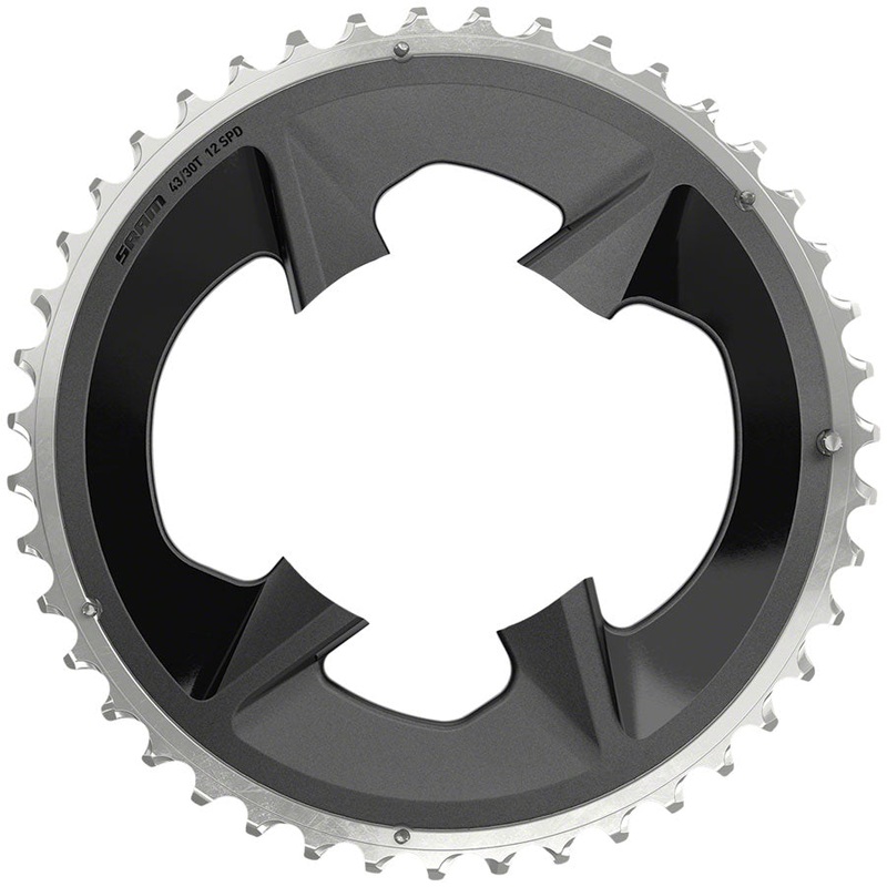 SRAM Rival Wide Outer Chainring 43t 94 BCD 2×12-Spd Aluminum Blk For 30t Inner