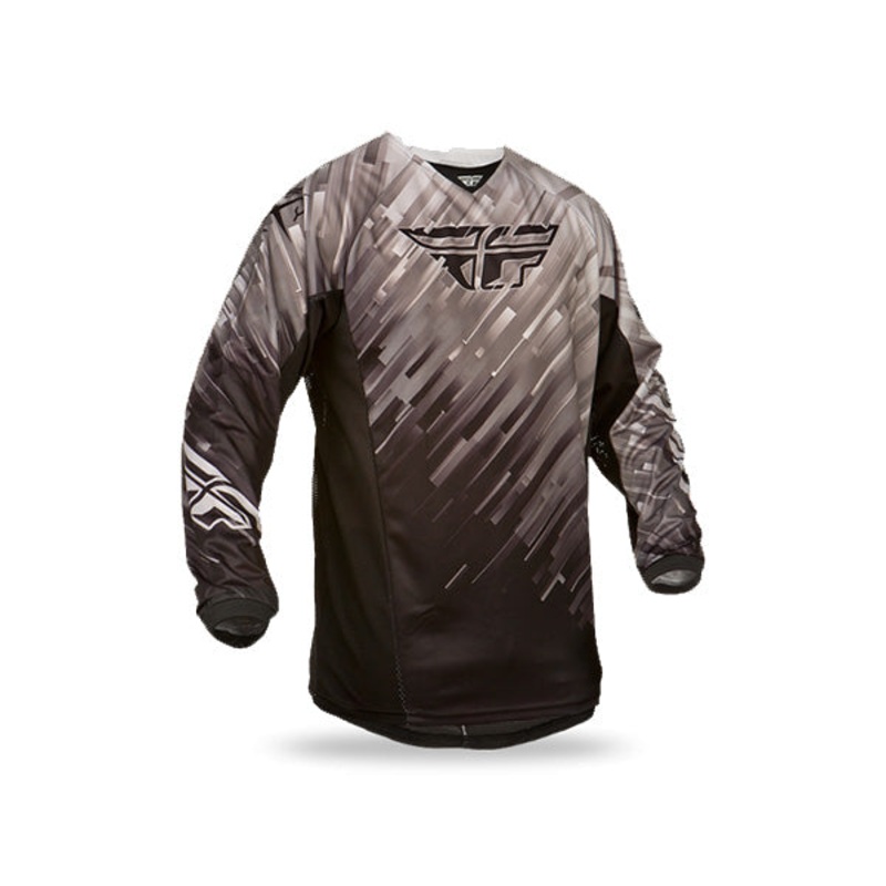 Fly Racing 2015 Kinetic Glitch BMX Race Jersey-Black/Gray