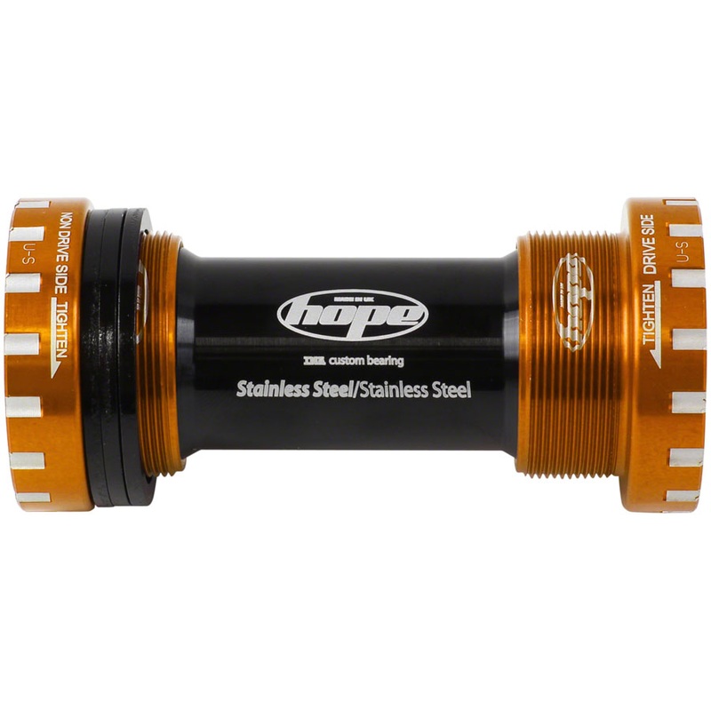 Hope BSA Threaded Bottom Bracket – 68/73mm For 24mm Spindle Stainless Orange