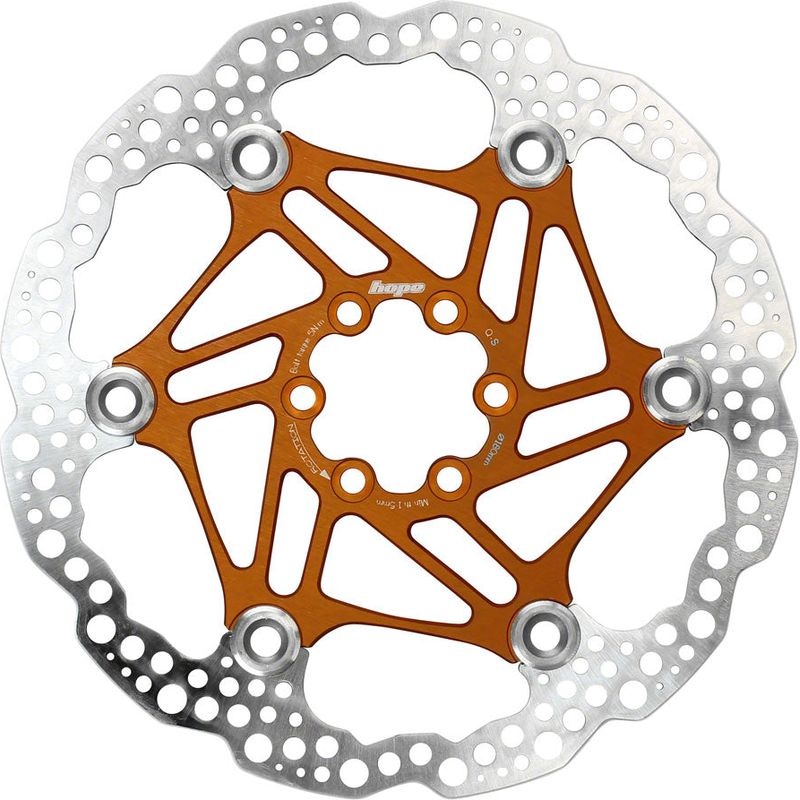 Hope Floating Disc Brake Rotor – 180mm 6-Bolt Orange