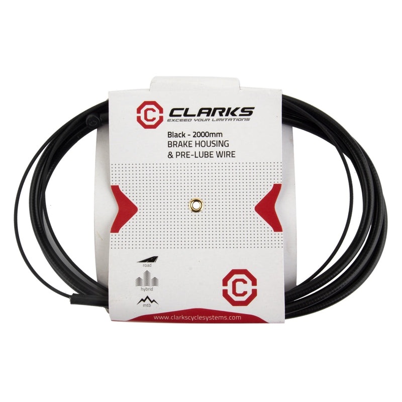 Clarks Replacement Set Front or Rear 2000mm/2100mm 1.5mm Teflon Black MTB
