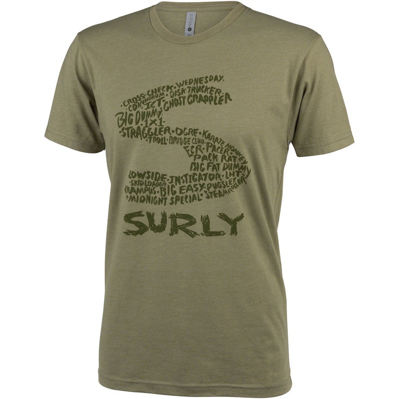 Surly Steel Consortium Mens T-Shirt – Light Olive Small