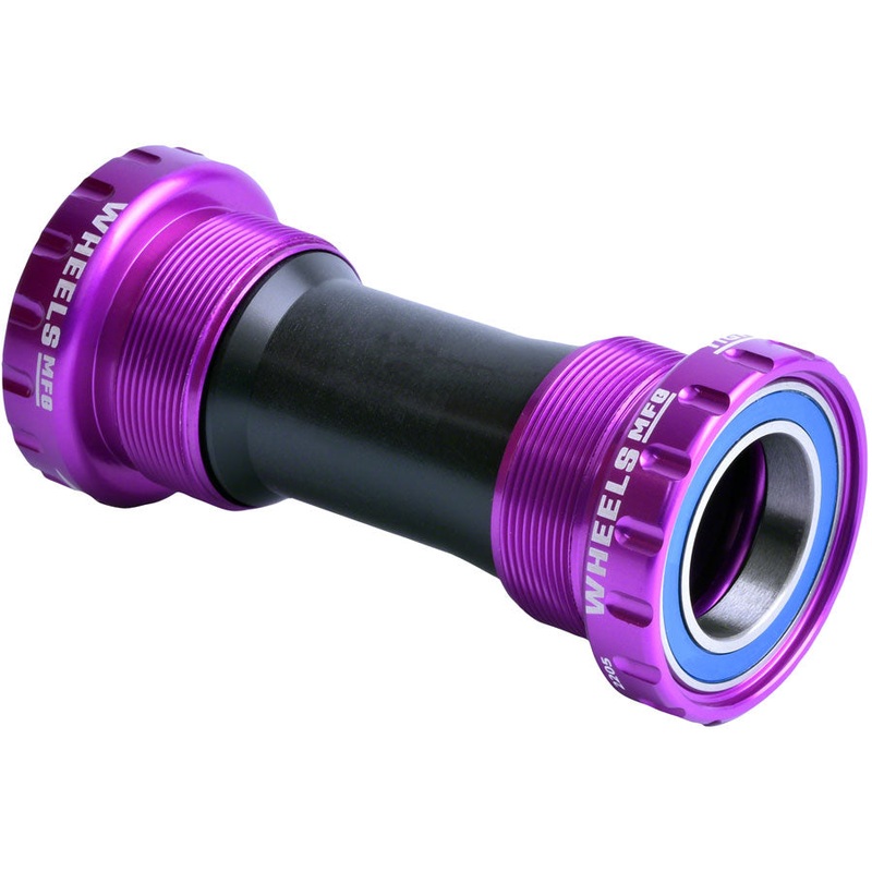 Wheels Manufacturing BSA Bottom Bracket – Shimano Hollowtech II Spindle, ABEC 3, Purple