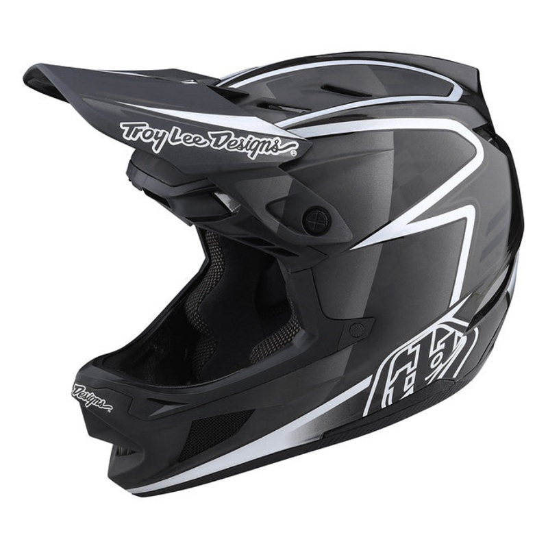 Troy Lee Designs D4 Carbon Full Face Helmet – Lines – Black-Gray – 2023