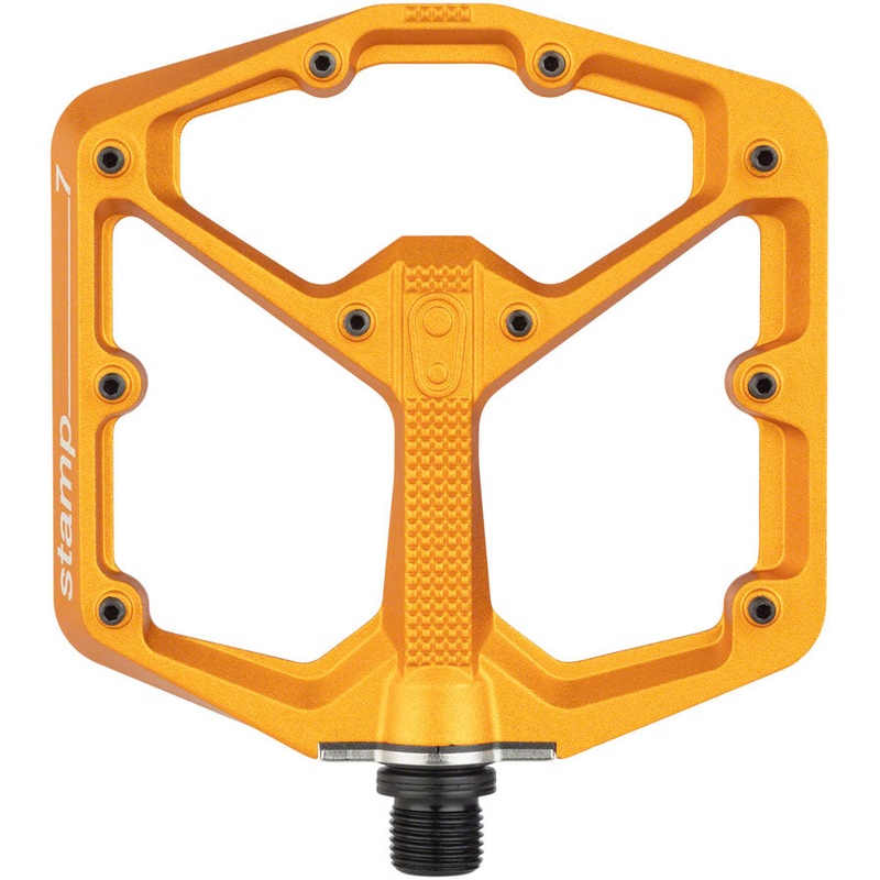 Crank Brothers Stamp 7 Pedals – Platform, Aluminum, 9/16″, Orange, Large