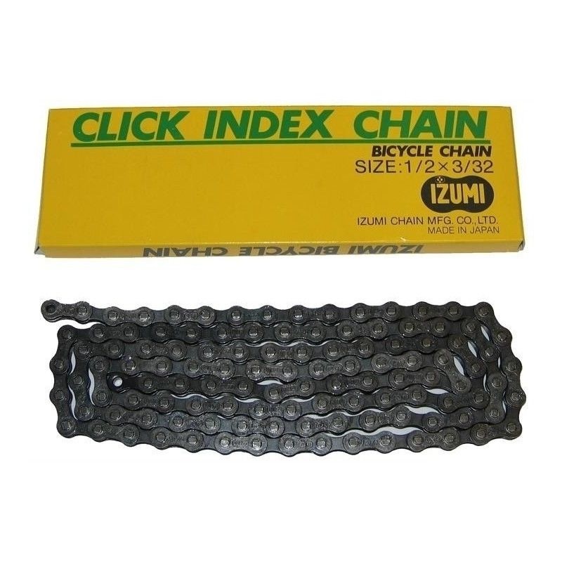 Izumi Click Index 5, 6, 7-speed Chain – 1/2×3/32″ – Black – Made in Japan