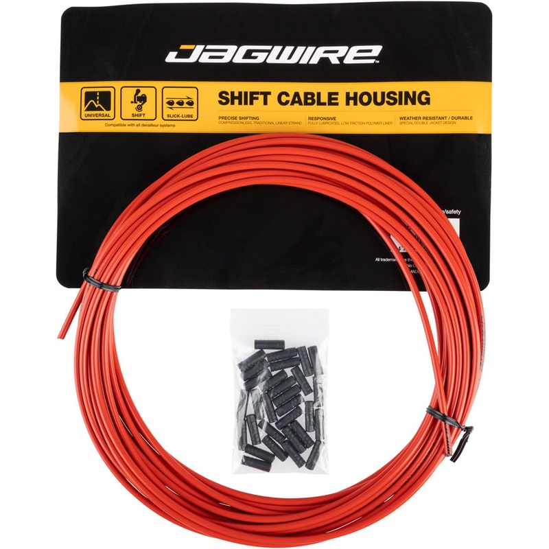 Jagwire 4mm Sport Derailleur Housing with Slick-Lube Liner 10M Roll, Red