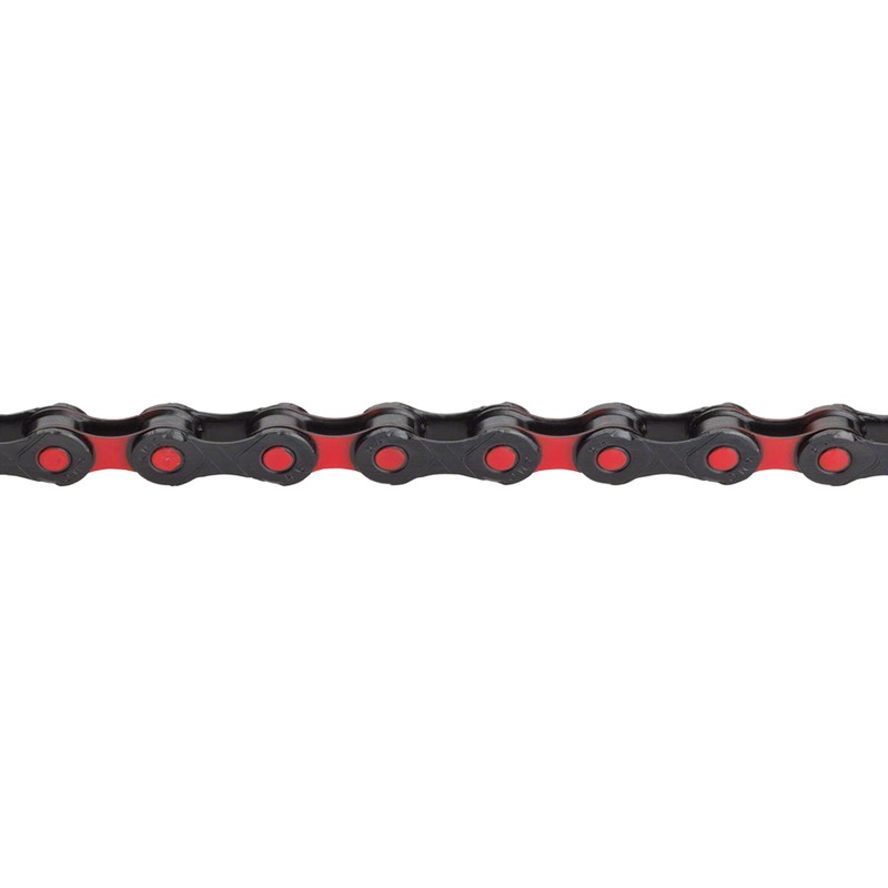 KMC DLC 12 Chain – 12-Speed 126 Links Black/Red