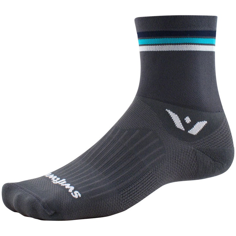 Swiftwick Aspire Four Socks – 4″ Gray Stripe Small