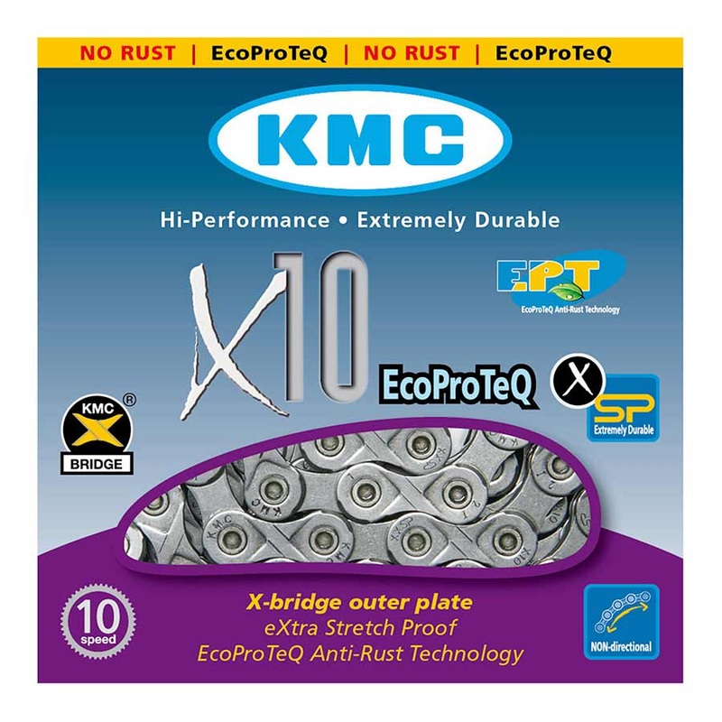KMC X10 EPT Chain – 10-Speed 116 Links Gray
