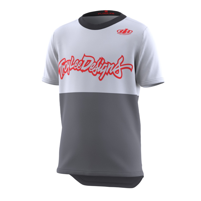 Troy Lee Designs Flowline Short Sleeve MTB Jersey – Scripter – Youth – Charcoal – 2023