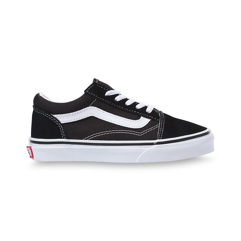 Vans Old Skool Kids Shoes-Black/True White