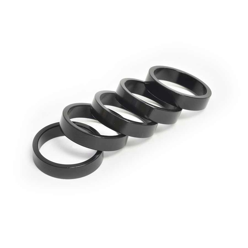 Wheels Manufacturing Aluminum Headset Spacer – 1-1/8″ 7.5mm Black 5-pack
