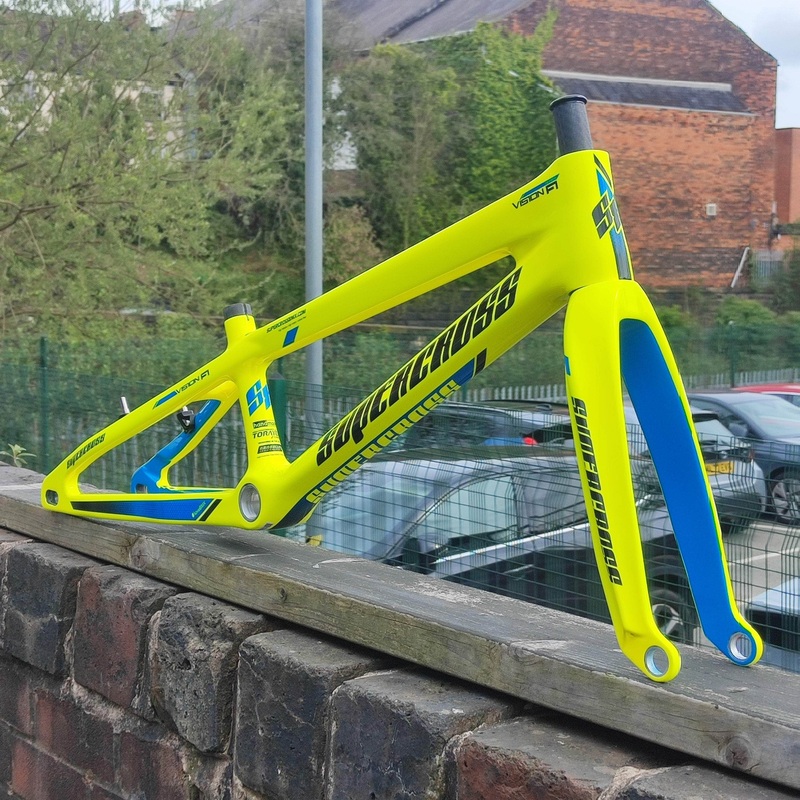 Supercross BMX Vision F1 Carbon Fibre Racing Chassis Hi Vis Yellow