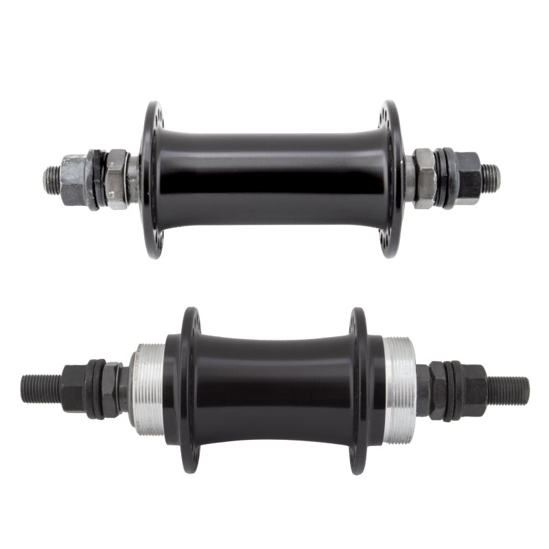 Aluminum Small Flange BMX Flip/Flop Freewheel Hubset Black 36h – 3/8″ axles