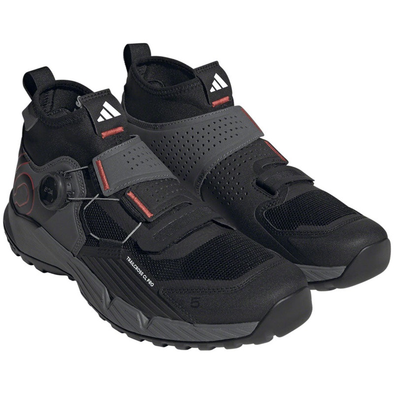 Five Ten Trailcross Pro Mountain Clipless Shoes – Mens Gray Five/Core BLK/Red 6.5