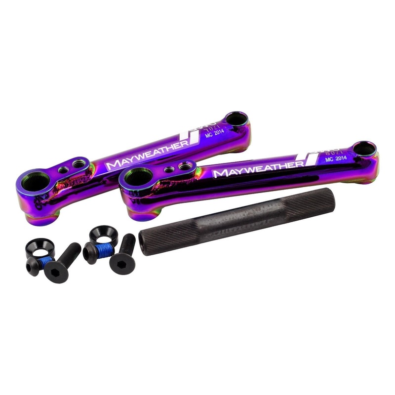 Snafu Mayweather 3-Piece BMX Crank – 165mm – 19mm RHD/LHD – Jet Fuel (Oil Slick)