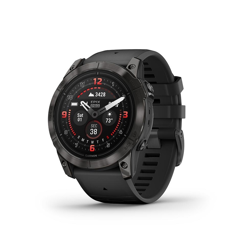 Garmin Epix Pro Sapphire Edition 51mm Watch Watch Color: Titanium Wristband: Black – Silicone