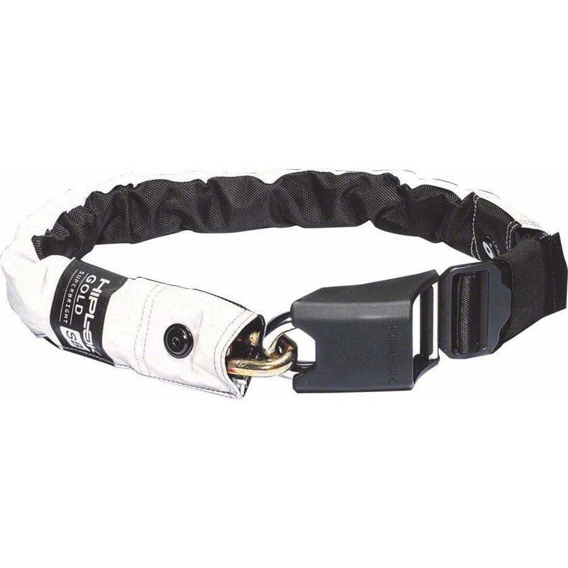 GOLD Superbright Wearable Hardened Steel Bike Chain Lock: 12mm, White Reflective