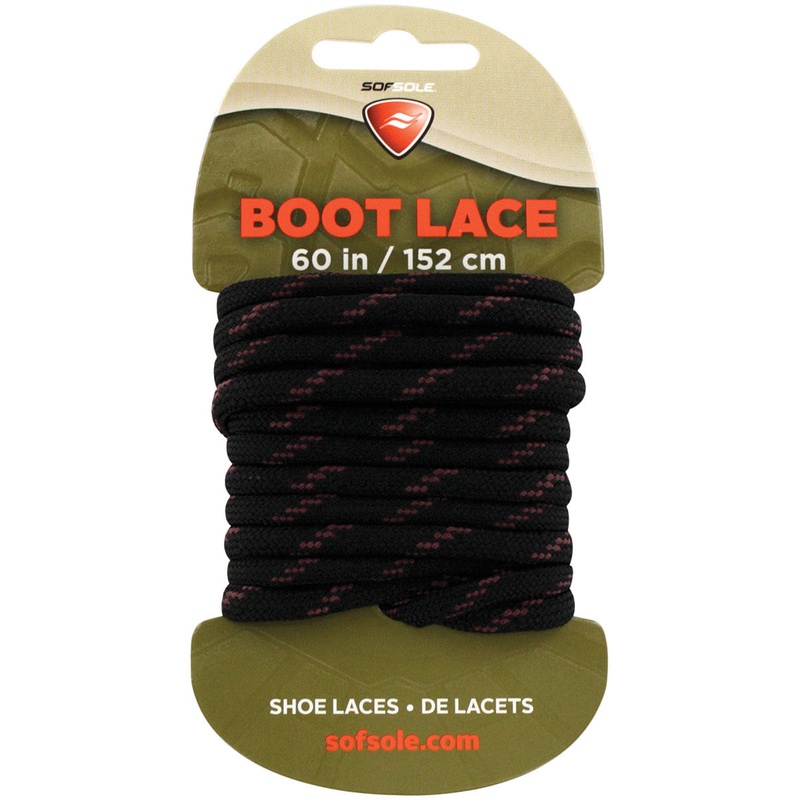 Sof Sole Boot Laces: Black/Tan Waxed Lace for Footwear Maintenance – 60 inches